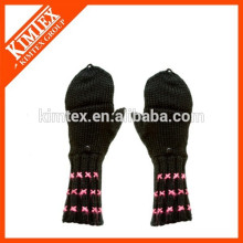 Acrylic knit crochet flip top glove